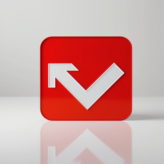 A red yield sign with a declining arrow, symbolizing the warning signs of a potential dividend cut